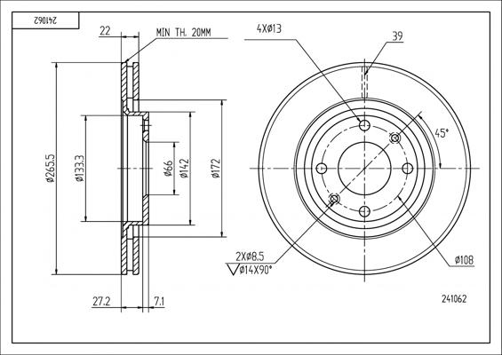 Hart 241 062 - Тормозной диск www.autospares.lv