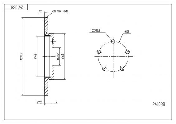 Hart 241 038 - Bremžu diski autospares.lv