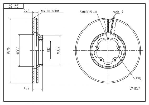 Hart 241 157 - Bremžu diski autospares.lv