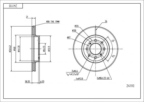 Hart 241 110 - Bremžu diski autospares.lv