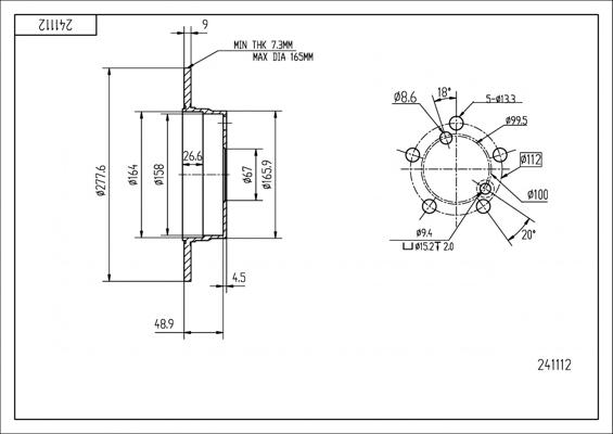 Hart 241 112 - Bremžu diski www.autospares.lv