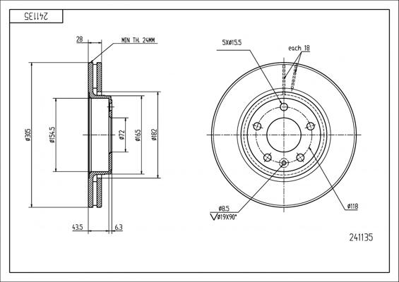 Hart 241 135 - Bremžu diski autospares.lv