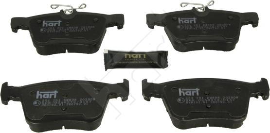 Hart 254 291 - Тормозные колодки, дисковые, комплект www.autospares.lv