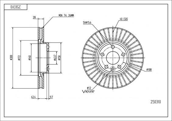 Hart 250 310 - Bremžu diski www.autospares.lv