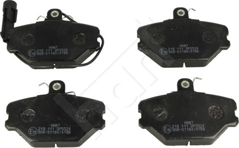 Hart 219 111 - Тормозные колодки, дисковые, комплект www.autospares.lv