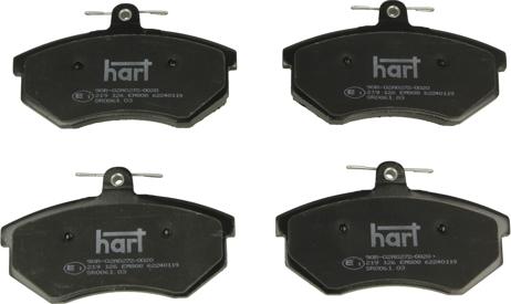 Hart 219 126 - Тормозные колодки, дисковые, комплект www.autospares.lv