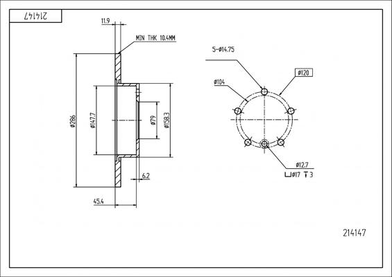 Hart 214 147 - Bremžu diski autospares.lv