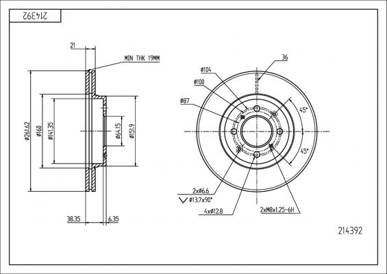 Hart 214 392 - Bremžu diski autospares.lv