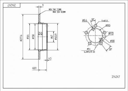 Hart 214 247 - Bremžu diski www.autospares.lv