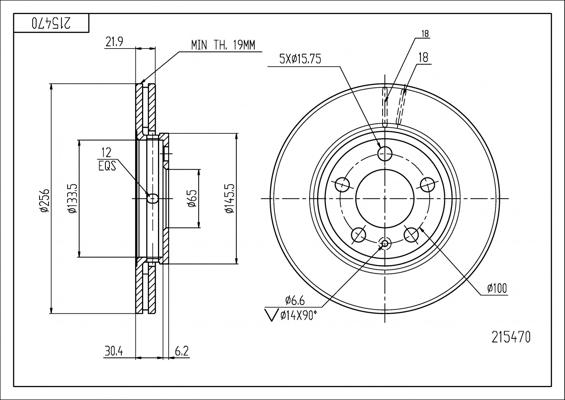 Hart 215 470 - Bremžu diski www.autospares.lv