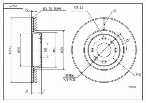 Hart 215 659 - Bremžu diski www.autospares.lv