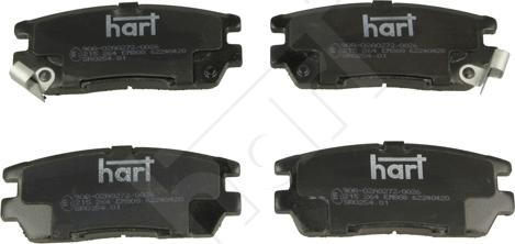 Hart 215 264 - Тормозные колодки, дисковые, комплект www.autospares.lv