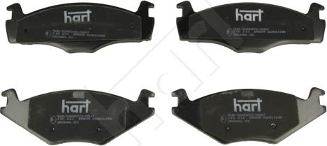 Hart 215 211 - Тормозные колодки, дисковые, комплект www.autospares.lv