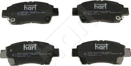 Hart 217 556 - Тормозные колодки, дисковые, комплект www.autospares.lv