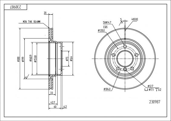 Hart 230 987 - Bremžu diski autospares.lv