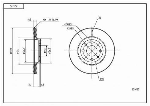 Hart 224 122 - Bremžu diski autospares.lv