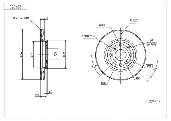 Hart 224 353 - Тормозной диск www.autospares.lv