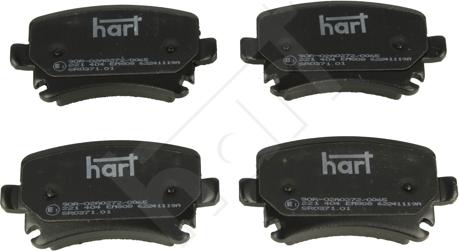 Hart 221 404 - Тормозные колодки, дисковые, комплект www.autospares.lv