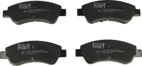 Hart 221 122 - Тормозные колодки, дисковые, комплект www.autospares.lv