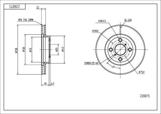 Hart 228 875 - Bremžu diski www.autospares.lv