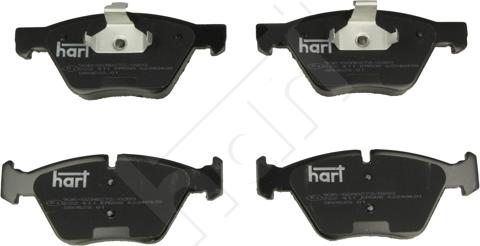 Hart 222 411 - Тормозные колодки, дисковые, комплект www.autospares.lv