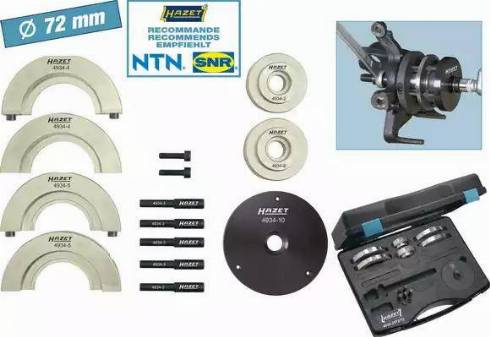 HAZET 4934-2572/12 - Montāžas instrumentu komplekts, Riteņa rumba / gultnis www.autospares.lv