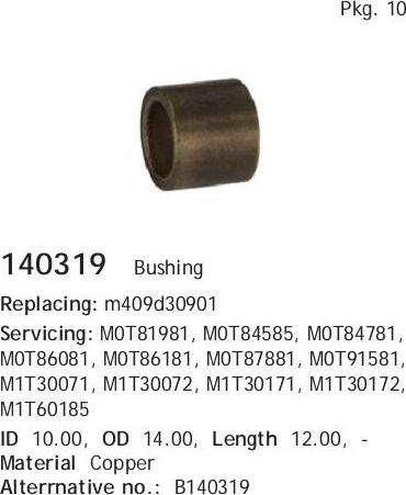 HC-Cargo 140319 - Bush, starter shaft www.autospares.lv