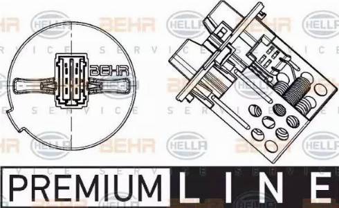 HELLA 9ML 351 332-281 - Rezistors, Salona ventilators www.autospares.lv