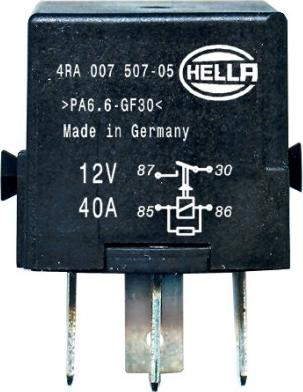 HELLA 4RA 007 507-051 - Relejs, Darba strāva autospares.lv