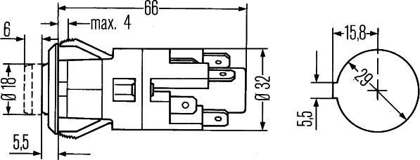 HELLA 6HF 001 579-011 - Avārijas gaismas signāla slēdzis www.autospares.lv