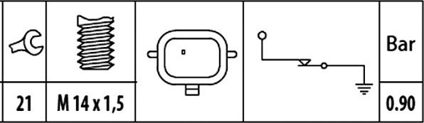 HELLA 6ZL 003 259-901 - Devējs, Eļļas spiediens www.autospares.lv