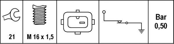 HELLA 6ZL 003 259-591 - Devējs, Eļļas spiediens www.autospares.lv