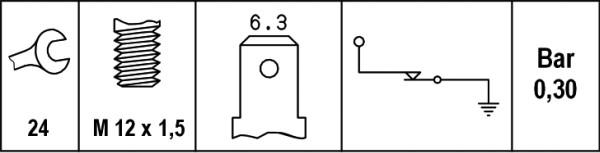 HELLA 6ZL 003 259-131 - Devējs, Eļļas spiediens www.autospares.lv