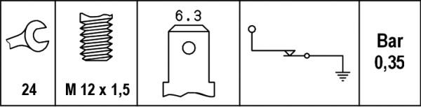 HELLA 6ZL 003 259-121 - Devējs, Eļļas spiediens autospares.lv