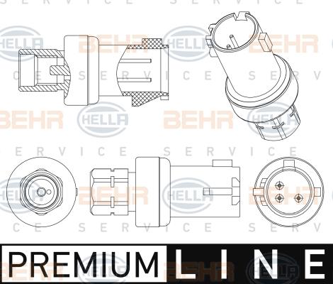 HELLA 6ZL 351 005-491 - Spiediena slēdzis, Gaisa kondicionēšanas sistēma www.autospares.lv