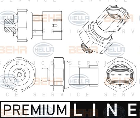 HELLA 6ZL 351 005-521 - Spiediena slēdzis, Gaisa kondicionēšanas sistēma www.autospares.lv