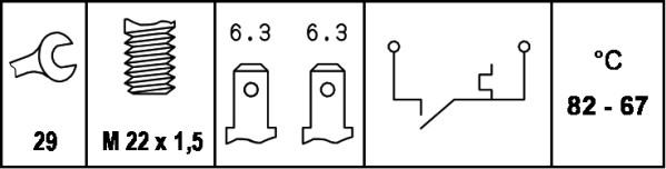 HELLA 6ZT 007 800-011 - Termoslēdzis, Radiatora ventilators www.autospares.lv