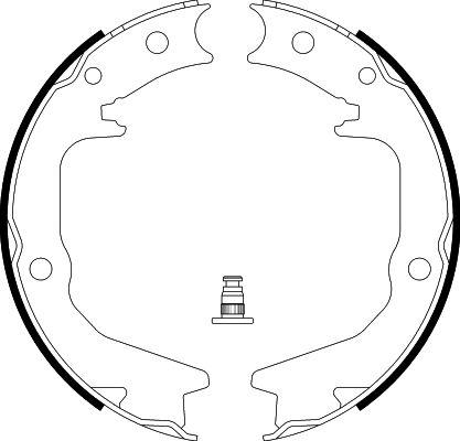 HELLA 8DA 355 050-631 - Brake Shoe Set, parking brake www.autospares.lv