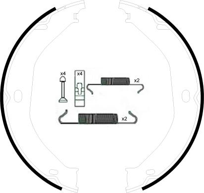 HELLA 8DA 355 050-891 - Bremžu loku kompl., Stāvbremze www.autospares.lv