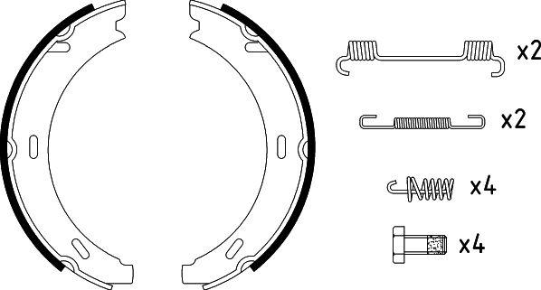 HELLA 8DA 355 050-301 - Bremžu loku kompl., Stāvbremze www.autospares.lv