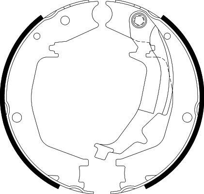 HELLA 8DA 355 050-731 - Brake Shoe Set, parking brake www.autospares.lv