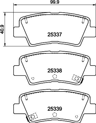 HELLA 8DB 355 044-731 - Bremžu uzliku kompl., Disku bremzes autospares.lv