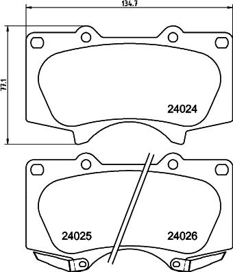 HELLA 8DB 355 045-581 - Bremžu uzliku kompl., Disku bremzes autospares.lv