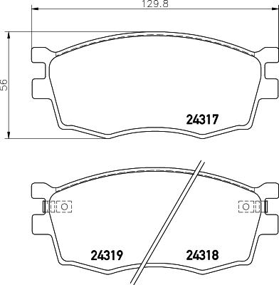 HELLA 8DB 355 045-211 - Тормозные колодки, дисковые, комплект www.autospares.lv