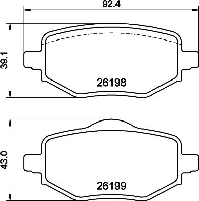 HELLA 8DB 355 040-971 - Brake Pad Set, disc brake www.autospares.lv