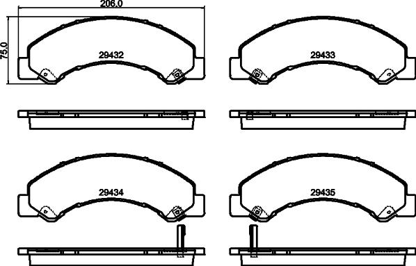 HELLA 8DB 355 040-441 - Bremžu uzliku kompl., Disku bremzes www.autospares.lv