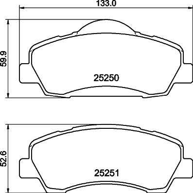 HELLA 8DB 355 040-561 - Bremžu uzliku kompl., Disku bremzes www.autospares.lv