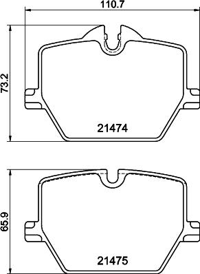 HELLA 8DB 355 040-601 - Bremžu uzliku kompl., Disku bremzes www.autospares.lv