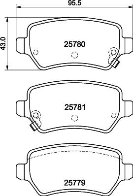 HELLA 8DB 355 040-611 - Bremžu uzliku kompl., Disku bremzes autospares.lv