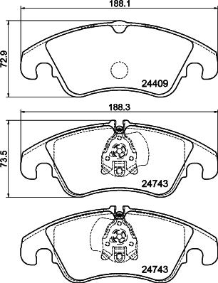 HELLA 8DB 355 040-621 - Bremžu uzliku kompl., Disku bremzes www.autospares.lv